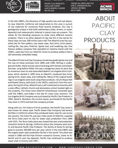 Pacific Clay full Catalog